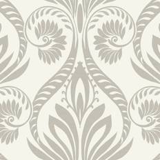 Silver Wallpapers Seabrook Designs Wallpaper in Metallic Silver White TA21008