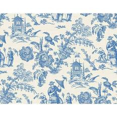 Seabrook Designs Colette Chinoiserie Nonwoven Unpasted Wallpaper Denim Wash