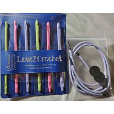 Yarn & Needlework Supplies Love2Crochet Interchangeable Crochet Hook Set, USF 5/3.75mm-J10/6mm Pastel