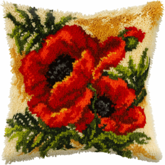 Latch Hook Kits Needlework Kits Orchidea latch hook kit: cushion: large: poppy