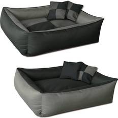 BedDog Hundsäng MAX QUATTRO 4in1 Fyrkantig Hundkudde Med Avtagbart Locket Tvättbar M Grå/Antracit