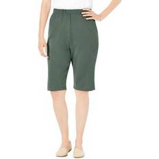 Woman Within Shorts Woman Within Plus 7-Day Knit Bermuda Shorts in Pine Size 2X