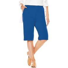 Woman Within Shorts Woman Within Plus 7-Day Knit Bermuda Shorts in Deep Cobalt Size 2X