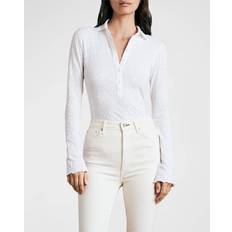 Nylon Polo Shirts Rag & Bone Gemma Jacquard Polo White