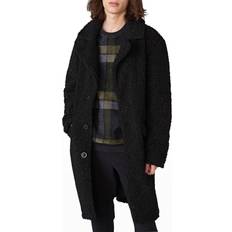 Clothing Men's Faux-Shearling Topcoat BLACK