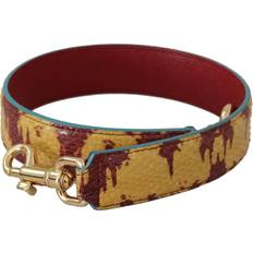 Dolce & Gabbana Yellow Red Leather Gold Tone Shoulder Women's Strap