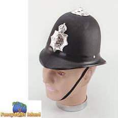 Politie Hoeden Bristol Novelty Politie/agent verkleed helm zwart satijnen stof voor kinderen