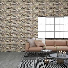 Wall Panels sale vidaXL 3D Wall Panels with Multicolour Brick Design 10 pcs EPS