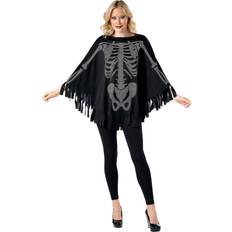 Adult Skeleton Poncho Costume One-Size