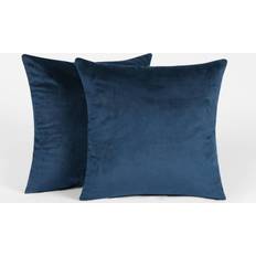 Sienna 2-pack Matta Sammetskuddöverdrag Mjuk Plysch 45 x 45 cm Marinblå Kuddöverdrag Blå (45x45cm)