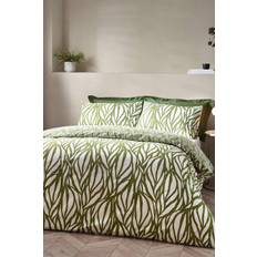 Hoem Frond Abstract Cotton Rich Reversible Duvet Cover Green