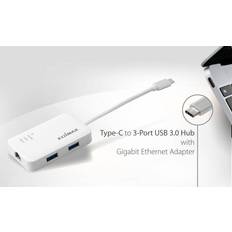 Network Cards & Bluetooth Adapters Edimax usb-c to 3-port usb 3.0 gigabit ethernet hub adapter macbook air/pro