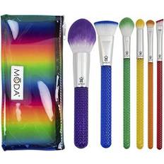 Moda Brush Rainbow 7pc Complete Makeup Brush Set with Rainbow Zip Case