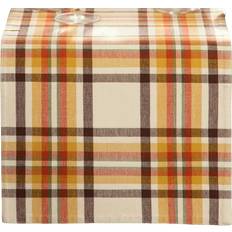 White Tablecloths Elrene Home Fashions Russet Harvest Woven Plaid Table Runner 13 x 70 Mantel Blanco