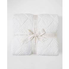 Barefoot Dreams CozyChic Diamond Weave Blanket 114 x 152 cm - Cream Blankets White, Beige