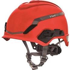 Safety Helmets MSA V-Gard&reg; H1 Safety Helmet, Novent Fas-Trac&reg; III Pivot, ANSI, CSA, EN397, Red