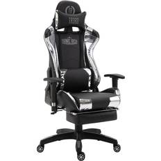 Gaming-Stühle CLP Racing Bürostuhl Turbo Mit Fußablage Glanz Schwarz/weiß