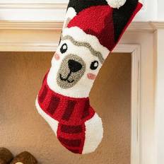 Stockings GlitzHome 20.5"L Polar Bear Penguin Hooked Stocking Polar Bear Stocking