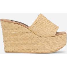 Natuurlijk Sandalen met hak Dolce & Gabbana Woven Raffia Wedges Neutral