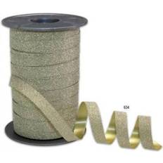 Papeles de regalo PRÄSENT Prasent 100 m 10 mm Poly Glitter Polypropylen Ribbon, Gold