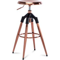 Brage Living Industrial Adjustable Rose Gold Bar Stool 29.2"