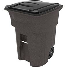 Trash can with wheels Toter 96 Gal. Trash Can Brownstone Wheels Lid