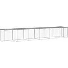 vidaXL Hønsebur Med Tag 603 x 98 x 90 cm Galvaniseret Stål