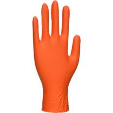 Orange Disposable Gloves Portwest Nitrile HD Disposable Gloves Pk100 Orange