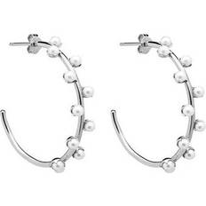 CU Jewellery Pearl hoop örhänge Silver