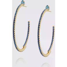 Caroline Svedbom Blå Örhängen Caroline Svedbom Crystal Loop Earrings Gold Sapphire