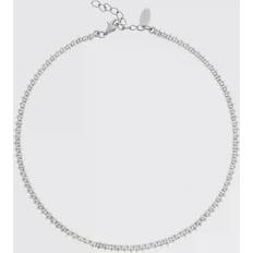 Caroline Svedbom Crystal Navette Necklace Rhodium Crystal