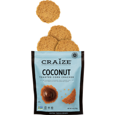 Kosher Crackers & Crispbreads Craize Coconut Toasted Corn Crackers 113g 1pack