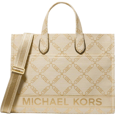 Michael Kors Gigi Large Empire Logo Jacquard Tote Bag - Beige