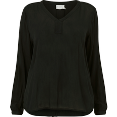 5XL Blouses Kaffe Curve Cami V-Neck Blouse - Black