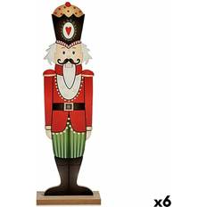 Negro Figuritas Krist+ Figura Decorativa Cascanueces Blanco Negro Rojo Verde Madera 10 x 60 x 19 cm Figurita