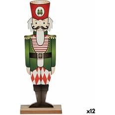 Negro Figuritas Krist+ Figura Decorativa Cascanueces Negro Rojo Verde Madera 8 x 40 x 15 cm Figurita