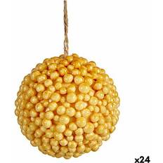 Adornos de Árbol de Navidad Bola Amarillo Plástico 8 x 8 x 8 cm (24 Unidades) Adorno de Árbol de Navidad