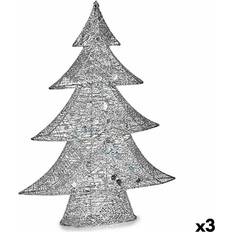 MDF Weihnachtsdekorationen Decorative Silver Metal Figure 12 x 59.5 x 48.5 cm Christmas Tree