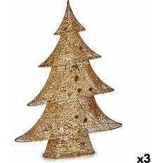 Metal Decoraciones de Navidad Figura Decorativa Érbol Metal Dorado 12 x 59.5 x 48.5 cm (3 Unidades) Árbol de Navidad