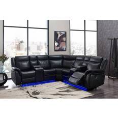 Black sectional sofa Global Furniture USA UM02-BL-SECTIONAL Sofa 108" 5 Seater