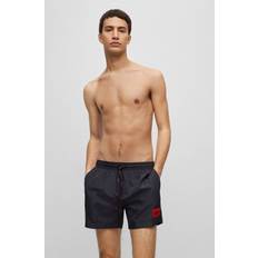 HUGO BOSS Swimwear HUGO BOSS Men's Dominica Mens Quick-Drying Swim Shorts In Recycled Material With Black/Black 001