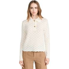 Polyamide - Women Polo Shirts Vince Lace Stitch Polo Sweater