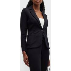 Cashmere Blazers Majestic Filatures French Terry One-Button Blazer - Noir