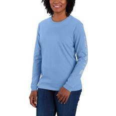 Carhartt Workwear Sleeve Logo Long-Sleeve T-Shirt for Ladies Skystone