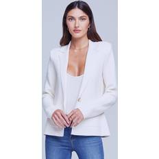 Acrylic Blazers L'agence Lacey Knit Blazer Ivory