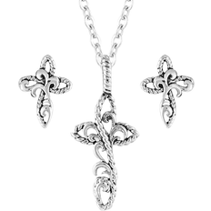 Montana Silversmiths Hold Steady Faith Cross Jewelry Set - Silver