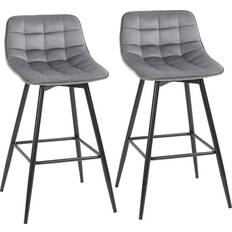 Homcom Set of 2 Dining Chairs Bar Stool 88cm 2pcs