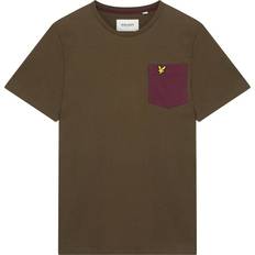 Lyle & Scott Contrast Pocket T-shirt - Olive/Burgundy