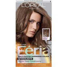 Light brown hair color L'Oréal Paris Feria Multi-Faceted Shimmering Permanent Hair Color #60 Light Brown