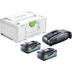 Festool Batterie e Caricabatterie Festool Set energetico sys 18V 2x8.0/SCA16, 2x 8.0 Ah e caricabatterie in Systainer m 187